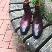 Burgundy Red Wing Tip Ankle Boots
