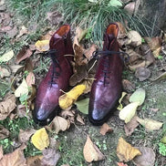 Burgundy Red Wing Tip Ankle Boots