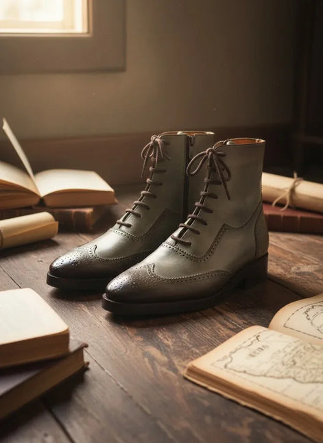 Gray Ankle Boots