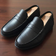 Black Leather Penny Loafers