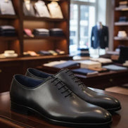 Black Wholecut Oxford Shoes