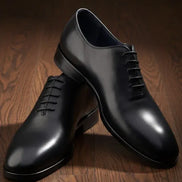 Black Wholecut Oxford Shoes