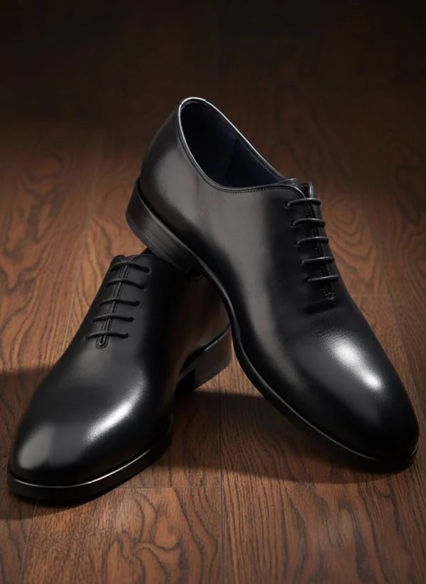 Black Wholecut Oxford Shoes