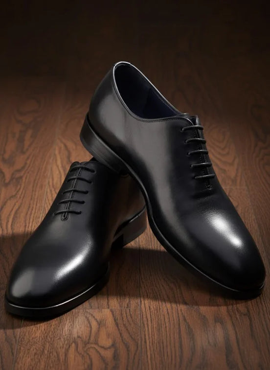 Black Wholecut Oxford Shoes
