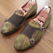 Brown Double Monk Strap Shoes