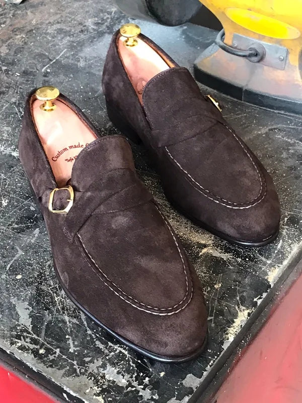Dark Brown Suede Loafers