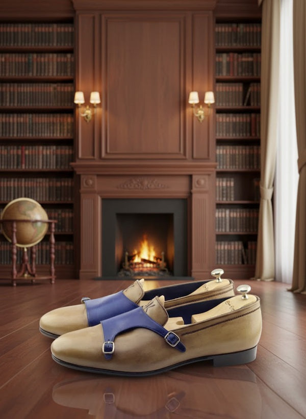 The Oliver Camel Double Monk Strap Shoes