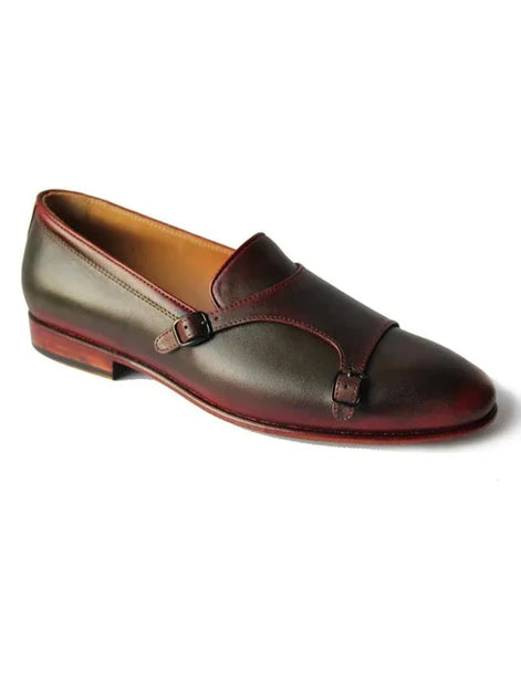 The Oliver Burgundy Double Monk Strap Shoes