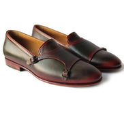 The Oliver Burgundy Double Monk Strap Shoes