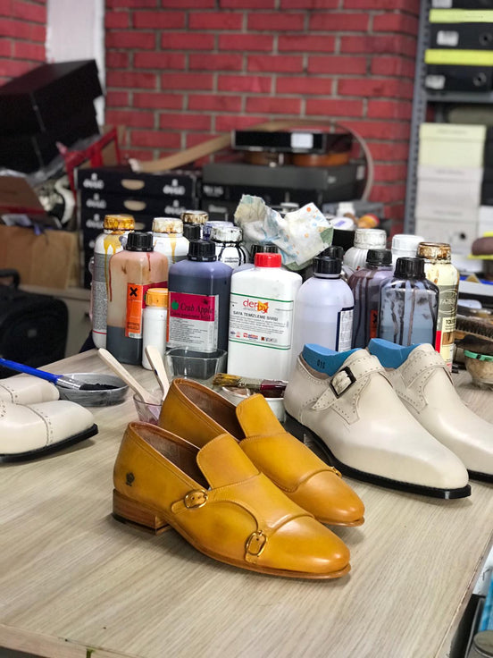 Handmade Yellow Genuine Leather Double Monk Strap Loafers by GentWith.com with Free Worldwide Shipping