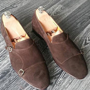 The Oliver Suede Brown Double Monk Strap Shoes