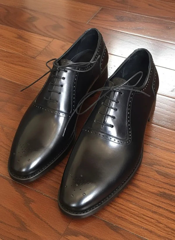 Black Leather Oxford Shoes