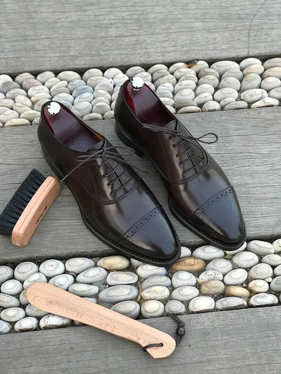 Dark Brown Leather Brogue Oxford