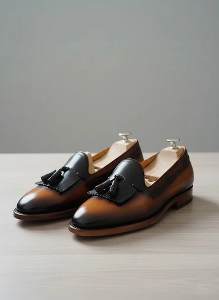 Tan Brown Tassel Loafers