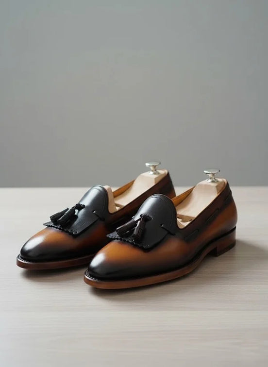 Tan Brown Tassel Loafers