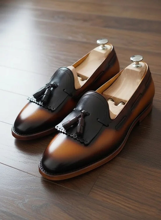 Tan Brown Tassel Loafers