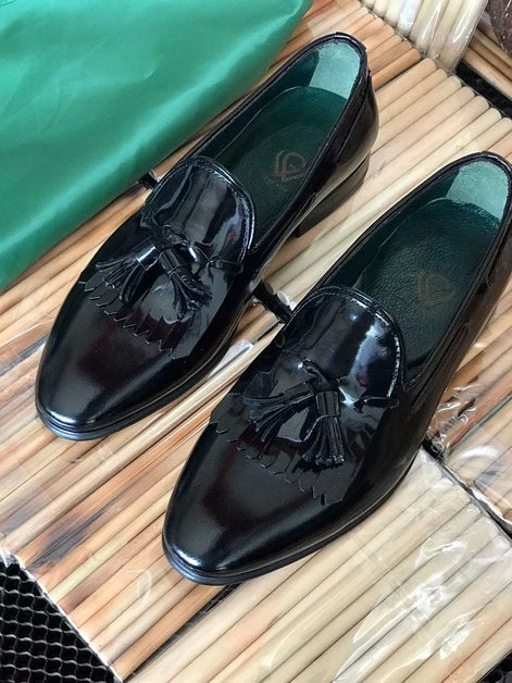 The Oth Patent Leather Black Tassel Loafers