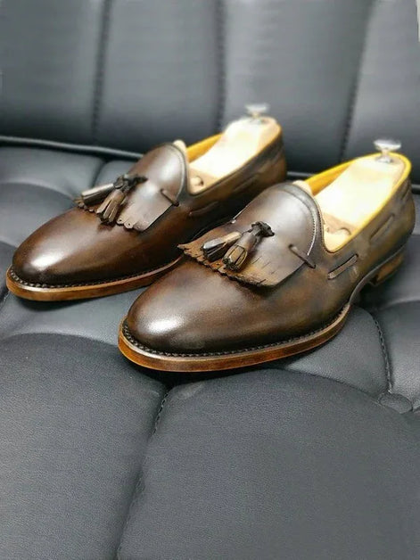 The Oth Kiltie Brown Tassel Loafers