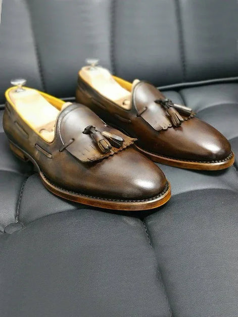 The Oth Kiltie Brown Tassel Loafers