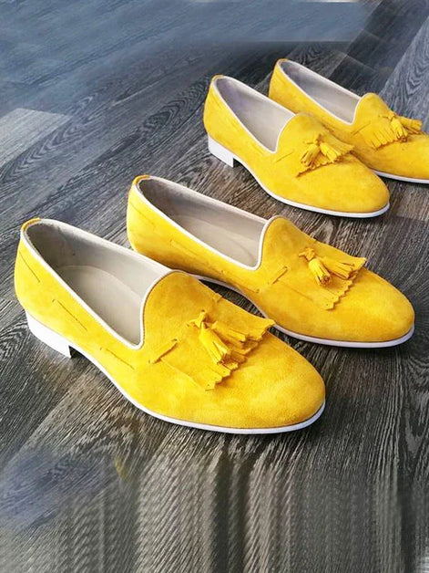 The Oth Suede Kiltie Yellow Tassel Loafers