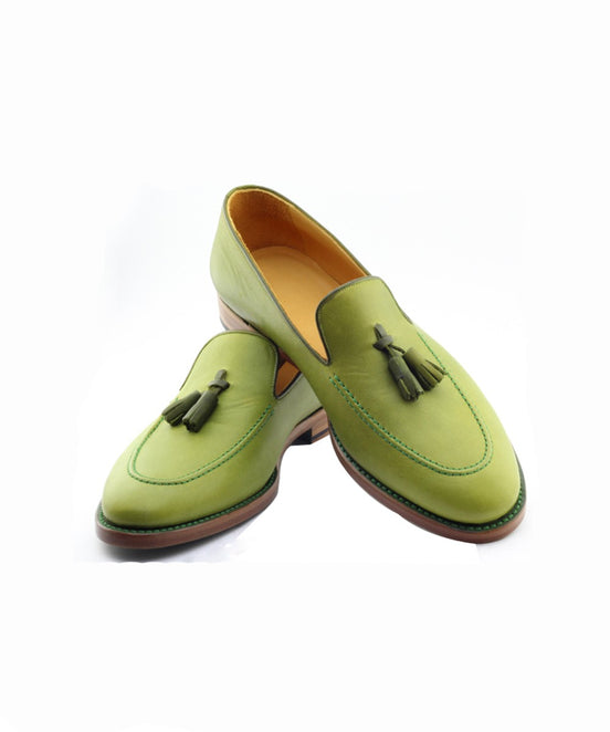 Green Tassel Loafers