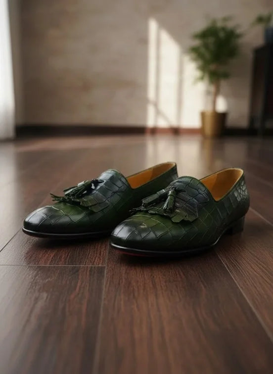 Kiltie Tassel Loafer Green