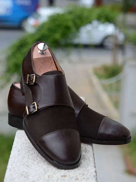 The Raffaello Brown Double Monk Strap Shoes