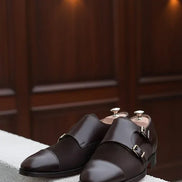 Brown Double Monk Strap Shoes