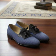 The Riparian Blue Tassel Loafers