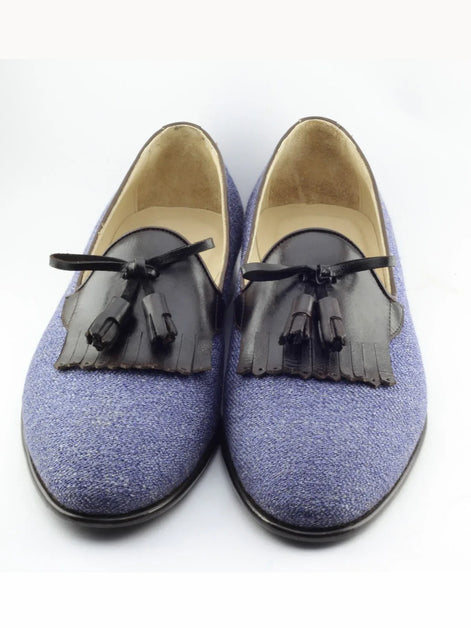 The Riparian Gray Tassel Loafers