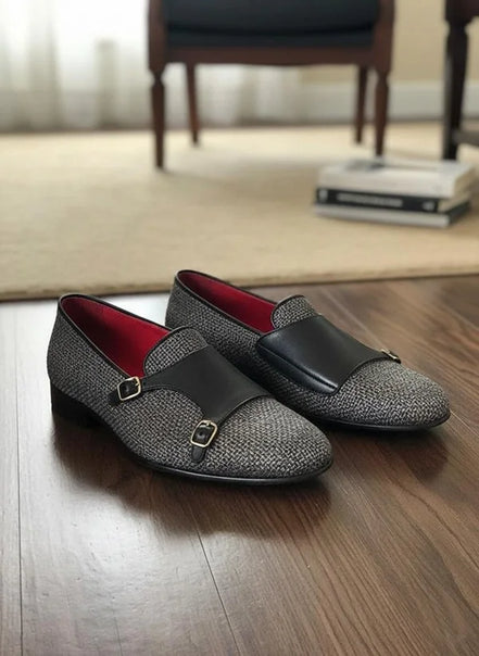 Gray Leather Shoes