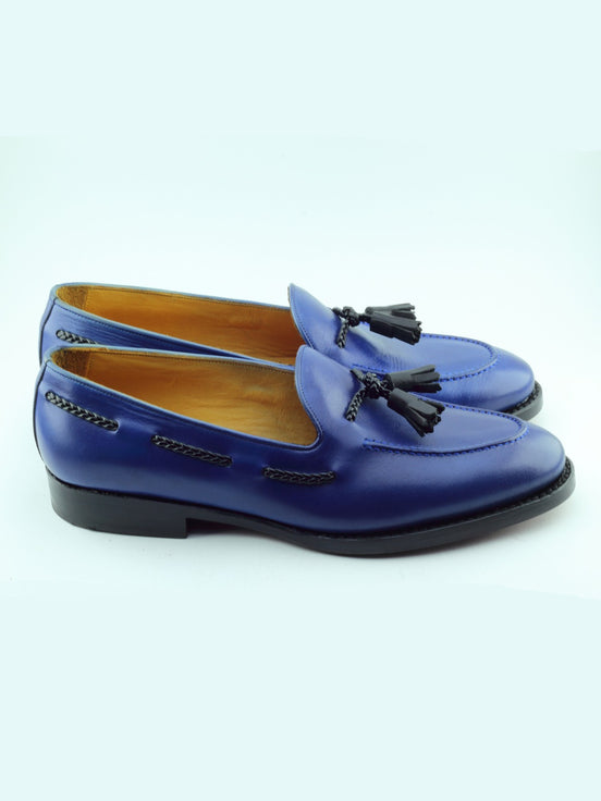 Navy Blue Tassel Loafers