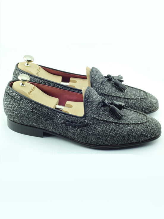 Gray Tassel Loafers