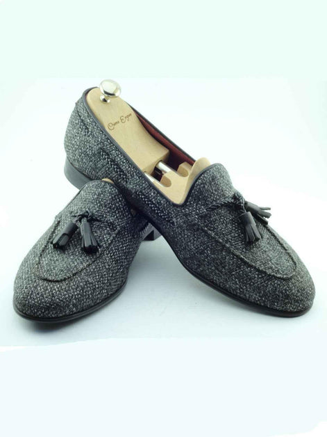 The Seraglio Gray Tassel Loafers