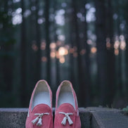 Pink Suede Tassel Loafers