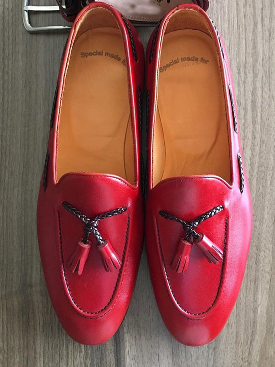 Red Tassel Loafers
