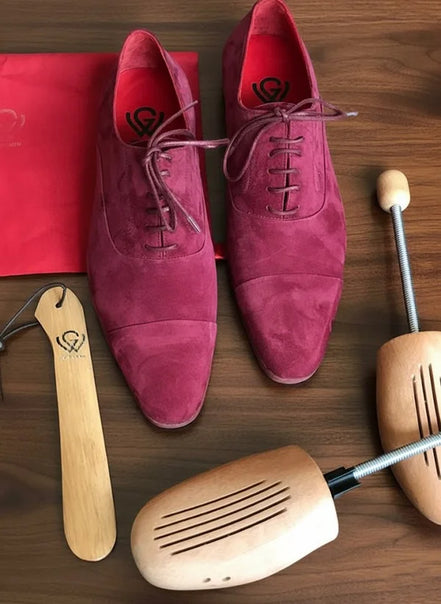 Red suede shoes
