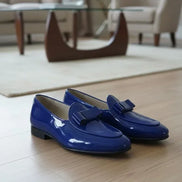 Blue Patent Leather Loafers