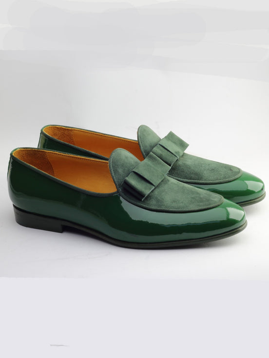 Green Handmade Calf Leather Bespoke Shoes by Gentwith.com with Free Shipping
