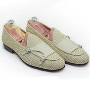 The Yolanda Off White Double Monk Strap Shoes