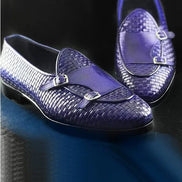 The Yolanda Navy Blue Double Monk Strap Shoes