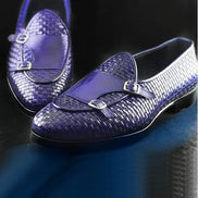 The Yolanda Navy Blue Double Monk Strap Shoes