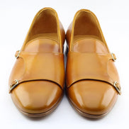 Brown Double Monk Strap Shoes