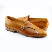Brown Double Monk Strap Shoes