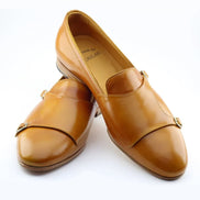 Brown Double Monk Strap Shoes