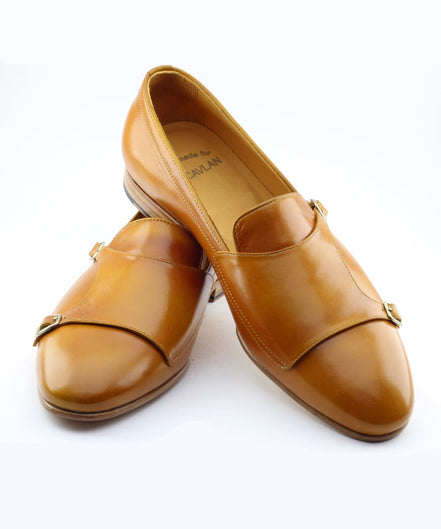 Brown Double Monk Strap Shoes