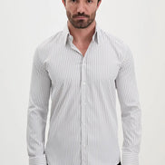 Black Vertical Striped Dress Shirt