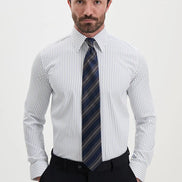 Vertical Striped Dress Shirt Navy