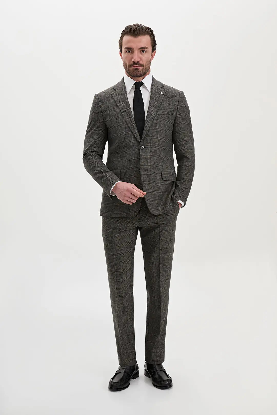 Vintage-Tweed-Plaid-Suit-for-Men-Black