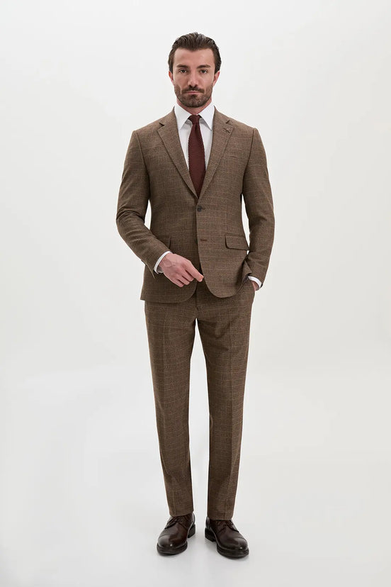 Vintage-Tweed-Plaid-Suit-for-Men-Brown